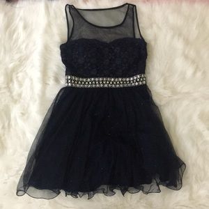 Ruffle evening dress